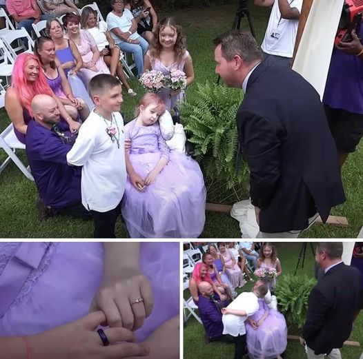 Days before she died a courageous young girl was brought down the aisle by her father to marry her school sweethear