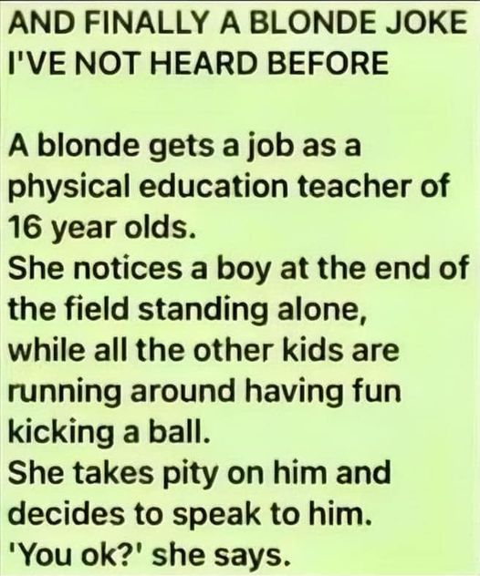 Hilarious Blonde Joke I’ve Not Heard Before