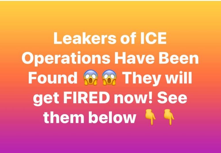 Leakers of ICE Ops Identified, Fired!